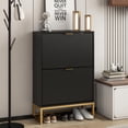 thumbnail image 7 of IQCNGVX Modern Fluted Shoe Cabinet with 2 Flip Drawers, 7 of 7
