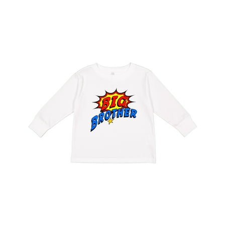 

Inktastic Big Brother Superhero Gift Toddler Boy Girl Long Sleeve T-Shirt