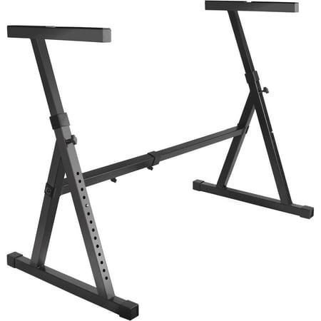 OUKMIC Keyboard Stand, Black Z Style Adjustable Heavy Duty Professional Music Stand Fits 49/61/76/88 Keys Musical Electric Pianos