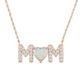 thumbnail image 2 of Ladies Brilliance Fine Jewelry 14 Kt Gold Plated Simulated Opal & CZ Mom Pendant, 18", 2 of 2
