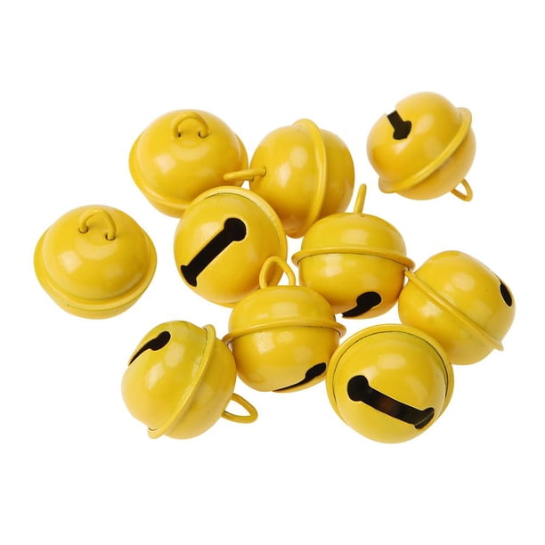 20 piezas de 25 mm de metal con cascabeles colgantes de Navidad para decoración de mascotas (amarillo) Tmvgtek Oficina Multiescena Multifunción
