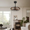 thumbnail image 2 of OUTON Ceiling Fans with Lights and Remote, Caged Farmhouse Ceiling Fan Lights, Rustic Industrial Ceiling Fan with Light for Patio Living Room Bedroom, 2 of 8