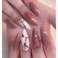 thumbnail image 1 of Uñas acrílicas YONGSHENG 24 piezas postizas de almendra brillante, 1 of 5