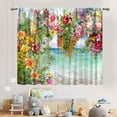 thumbnail image 3 of Floral Curtains, Watercolor Summer Spring Floral Blossom Colorful Botanical Nature Flower Printed Window Drapery Treatments for Bedroom Living Room Kitchen 2 Panels Set, 42"x54" Inch, 3 of 5