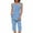Multicolor A6, variant on Hrsba Casual 2 Piece Set for Women,Print Crew Neck Sleeveless Ruffled Top with 3/4 Length Pants Summer Matching Outfits