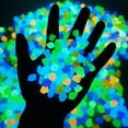 thumbnail image 4 of JANGSLNG 100Pcs Decorative Pebbles Colorful Glow in Dark Aquarium Landscaping 14mm Luminous Courtyard Paving Natural Crystals Rocks Garden Decoration, 4 of 8