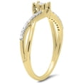 thumbnail image 2 of Dazzlingrock Collection 0.20 Carat (ctw) 10K Round Diamond Ladies Swirl Split Shank Promise Ring 1/5 CT, Yellow Gold, Size 4.5, 2 of 4