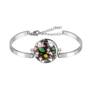 OWNTA Cute Unicorn Space Universe Planets Pattern, Adjustable Stainless Steel Bracelet with Unique Patterns