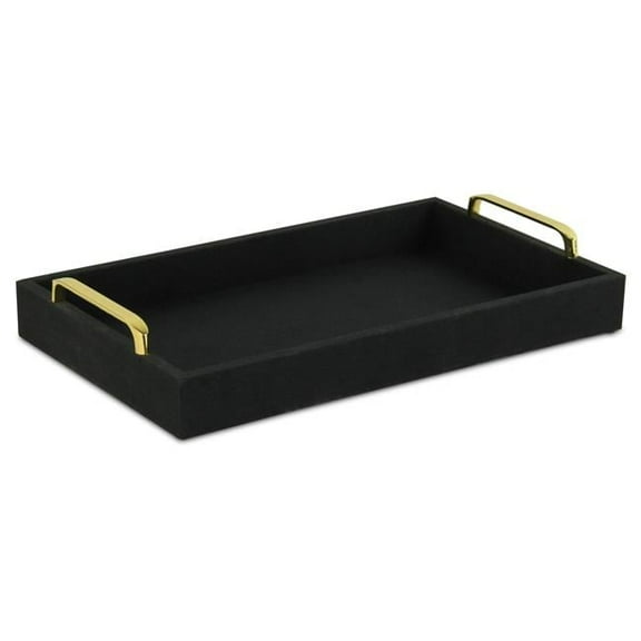 Cheungs Decorative Canter Isle Black Linen Tray