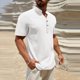 thumbnail image 4 of pstuiky camisa de manga larga para hombre, Camisas de manga larga con cuello alto y botones sólidos para hombre Tops casuales para hombres m, 4 of 7
