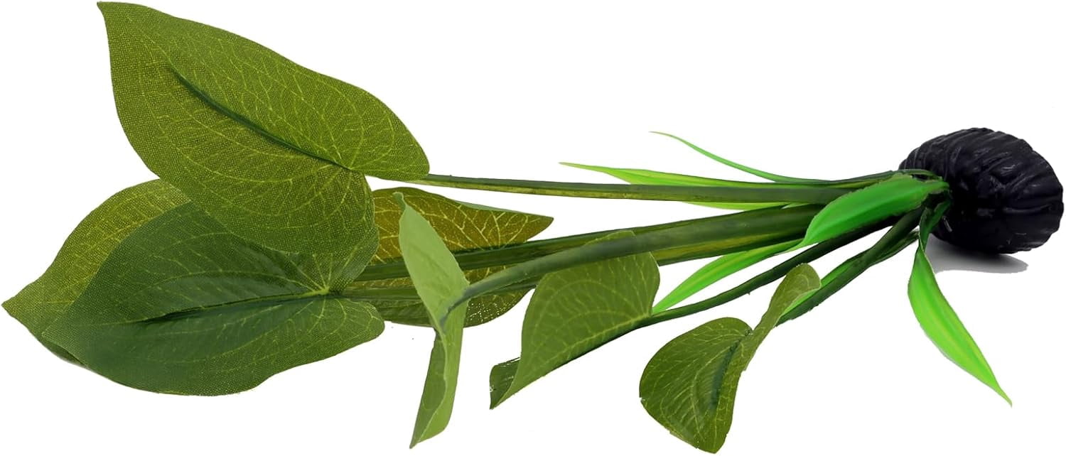 Silk Aquarium Plants for Betta Fish Tank, 2 Pcs Small Silk Aquatic Plant Decoration (Green)