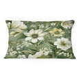 thumbnail image 3 of Designart "Flourishing Green Florals In Elegance I" Floral Printed Throw Pillow, 3 of 5