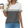 thumbnail image 2 of Kaemgyyd Short Sleeve Shirts for Women Summer Tops Spring Crew Neck Casual Tee Cute Color Block Work Outfits Blouses, 2 of 5