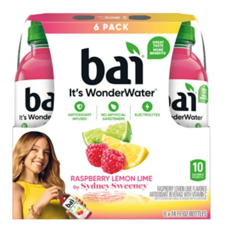 Bai Antioxidant Infused Rasperry Lemon Lime Flavored Water, 14 fl oz, Pack of 12