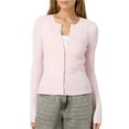 thumbnail image 1 of Gupgi Women Knit Cardigan Autumn Sweater Solid Color Long Sleeve Round Neck Button Up Ribbed Knitwear, 1 of 7