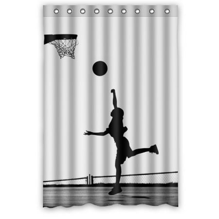 Greendecor Basketball Silhouette Love Sport Waterproof Shower Curtain Set With Hooks Bathroom Accessories Size 48x72 Inches Greendecor Basketball Silhouette Love Sport Waterproof Shower Curtain Set With Hooks Bathroom Accessories Size 48x72 Inches
