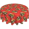 thumbnail image 2 of Burger Vibrant Color Tablecloth Round 60 Inch Table Cloth Cover Mat Holiday Party Decoration for Dining Room Home Kitchen Picnic, 2 of 6