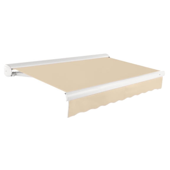 Awntech 16 Ft Key West Right Motorized Heavy Duty Patio Retractable Awning with Cassette (192in x 9.38in x 120in), Tan