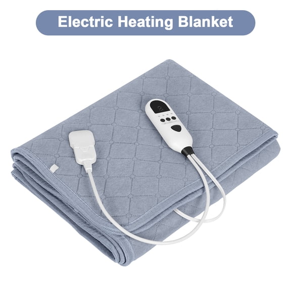 Electric Heating Blanket 63x31.5in Soft Flannel Heated Blanket with 9 Temperature Settings & 4 Timer ETL Certified Machine Washable for Bed Sofa OfficeGrey