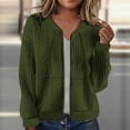 thumbnail image 2 of JGGSPWM Womens Full Zip Up Cardigan Lightweight Comfort Casual Solid Color Long Sleeve Sweatshirt Coat with Pocket Green L, 2 of 6