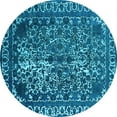 thumbnail image 1 of Ahgly Company Indoor Round Oriental Light Blue Industrial Area Rugs, 4' Round, 1 of 4