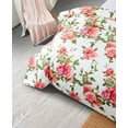 thumbnail image 3 of DaDa Bedding Romantic Roses Floral Duvet Cover Set - Lovely Spring Garden Pink w/Pillow Cases - Bright Vibrant Colorful Blooming Flowers - Very Soft Comforter Cover w/Corner Ties - Twin - 2-Pieces, 3 of 9