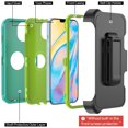 thumbnail image 7 of Xhy iPhone 13 Case + Screen Protectors + Belt Clip Holster, Heavy Duty Hard Shockproof Armor Protector Case (Green+Yellow), 7 of 7