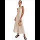 thumbnail image 2 of Vestido Camisero Sin Mangas para Mujer, de Verano, de Punto Acanalado en Contraste, Maxivestidos. Beige L, 2 of 9