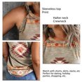thumbnail image 3 of Camiseta sin mangas con cuello halter para mujer, camisa sin mangas con estampado de cuello redondo, informal, elegante, para fiesta en la playa, 3 of 6