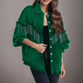 thumbnail image 4 of Vedolay Jean Jackets Womens Basic Solid Color Button Down Denim Jacket With Pockets,Green L, 4 of 5