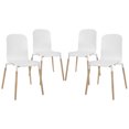 thumbnail image 2 of Modway Stack Dining Chairs Wood Set of 4 in White, 2 of 5