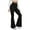 Black, variant on PEASKJP Flare Leggings for Women High Waisted Crossover Workout Lounge Bell Bottom Jazz Dress Pants, Red L