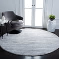 thumbnail image 3 of SAFAVIEH Cyrus Vinal Striped Shag Area Rug, Gray/Ivory, 6'7" x 6'7" Round, 3 of 12