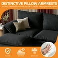 thumbnail image 5 of Craftian Sectional Sofa with Ottoman, 108" L Shape Modern 4 Seat Cloud Couch with Pillow-Armrest, Black, 5 of 10