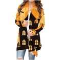 thumbnail image 2 of WFJCJPAF 2025 New Halloween Halloween Tops for Women,Women's Halloween Fashion Printed Long Sleeved Cardigan Jacket - Orange S, 2 of 6
