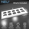 thumbnail image 2 of [5 Pack] NEU 5-Gang Duplex Receptacle Outlet Switch Cover Mid-Size Wall Plates, 10" x 4.75", Unbreakable Polycarbonate Thermoplastic, Glossy White, 2 of 5