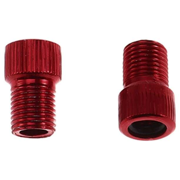 EeaseMX Adaptadores de aleación de aluminio para bicicleta de carretera, 2 unidades, para ruedas de viento y fuego, con boquilla de gas y cabezal de conversión de aire (rojo)