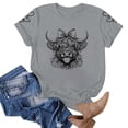 thumbnail image 2 of Trendfront Womens Summer Crew Neck Short Sleeve Tops Cute Cow Animal Pattern Print Tees Casual Holiday Vacation Wear T-Shirts, 2 of 3