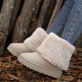 thumbnail image 5 of Women's Snow Boots, Warm Fuzzy Lined Short Booties with Platform Sole, 5 of 6