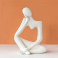 thumbnail image 4 of Estatuilla de estatua de de jarrón de cerámica moderna, adorno artesanal coleccionable de arte abstracto hecho a mano para decoración de blanco Macarena florero, 4 of 8