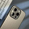 thumbnail image 5 of Luxury Ultra Thin Corrugated Pattern Case For iPhone 16 15 14 13 Pro Max Plus Shockprooof Plating Plain Hard PC Back Cover Cases Silver For iPhone 15Pro Max, 5 of 7
