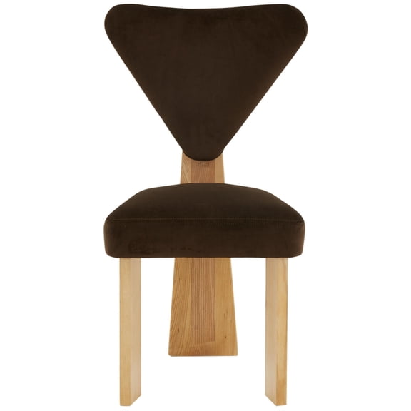 Safavieh Madalena Wood and Velvet Dining Chair in Brown / Natural