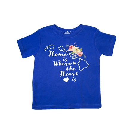 

Inktastic Hawaii Home is Where the Heart is with Watercolor Floral Gift Toddler Boy or Toddler Girl T-Shirt