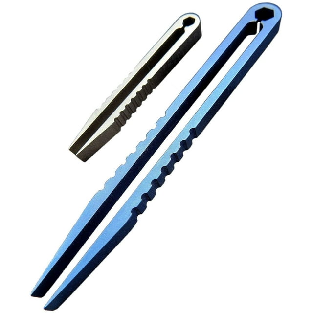 Mini pinzas de titanio de 2 piezas, portátiles, de aleación de titanio, EDC, para supervivencia, acampada, viajes al aire libre.