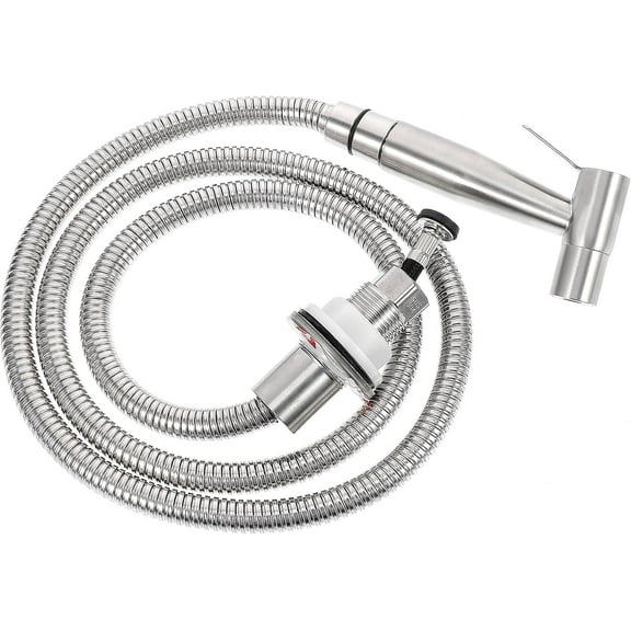 Stainless Steel Kitchen Sink Sprayer, 1.5m Hose, Pull Out Spray Head, 1 Set, Silver, 1 Pack Silver