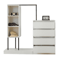 thumbnail image 5 of Glavbiku Modern Wardrobe with 4 Drawers, 3 Shelves,Hanging Rod,Closet Storage Armoires,White, 5 of 10