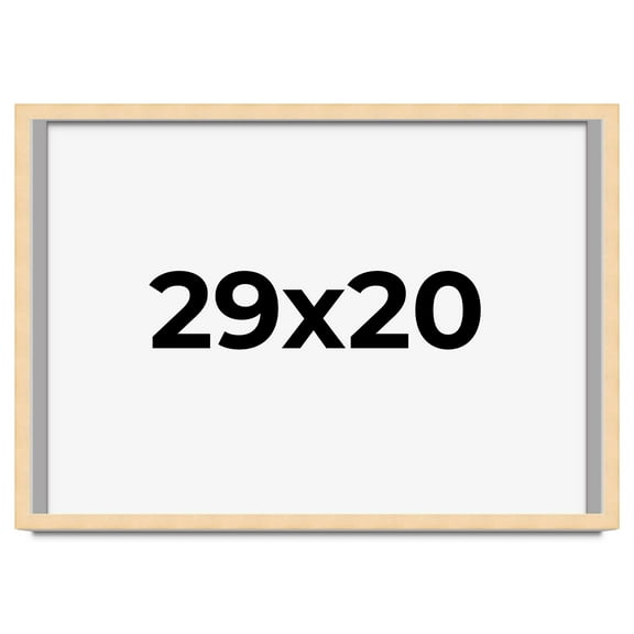 29x20 Frame Natural Wood Picture Frame | 0.75 Inch Moulding Width | with UV Acrylic Plexiglass,