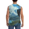 thumbnail image 4 of Uemuo Majestic Eagle Over Castle Pattern Men's Sleeveless T-Shirt,Muscle Athletic Tank Top, Moisture-wicking Quick-dry Breathable Classic Tee Top for Gym Run Outdoor Sports-X-Large, 4 of 8