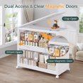 thumbnail image 4 of Fangtueh Stackable Storage Bins with Lid, Extra Large Collapsible Storage Box with Pet Doors and Wheels, Plastic Closet Organizer and Storage Cabinet Drawer For Home Kitchen,White,30Gal,4Pack, 4 of 8