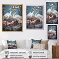 thumbnail image 4 of Designart "Swan Serenade in Pink and White Blooms III" Animals Canvas Wall Art - Traditional White Swans Hallway Wall Art Decor, 4 of 6